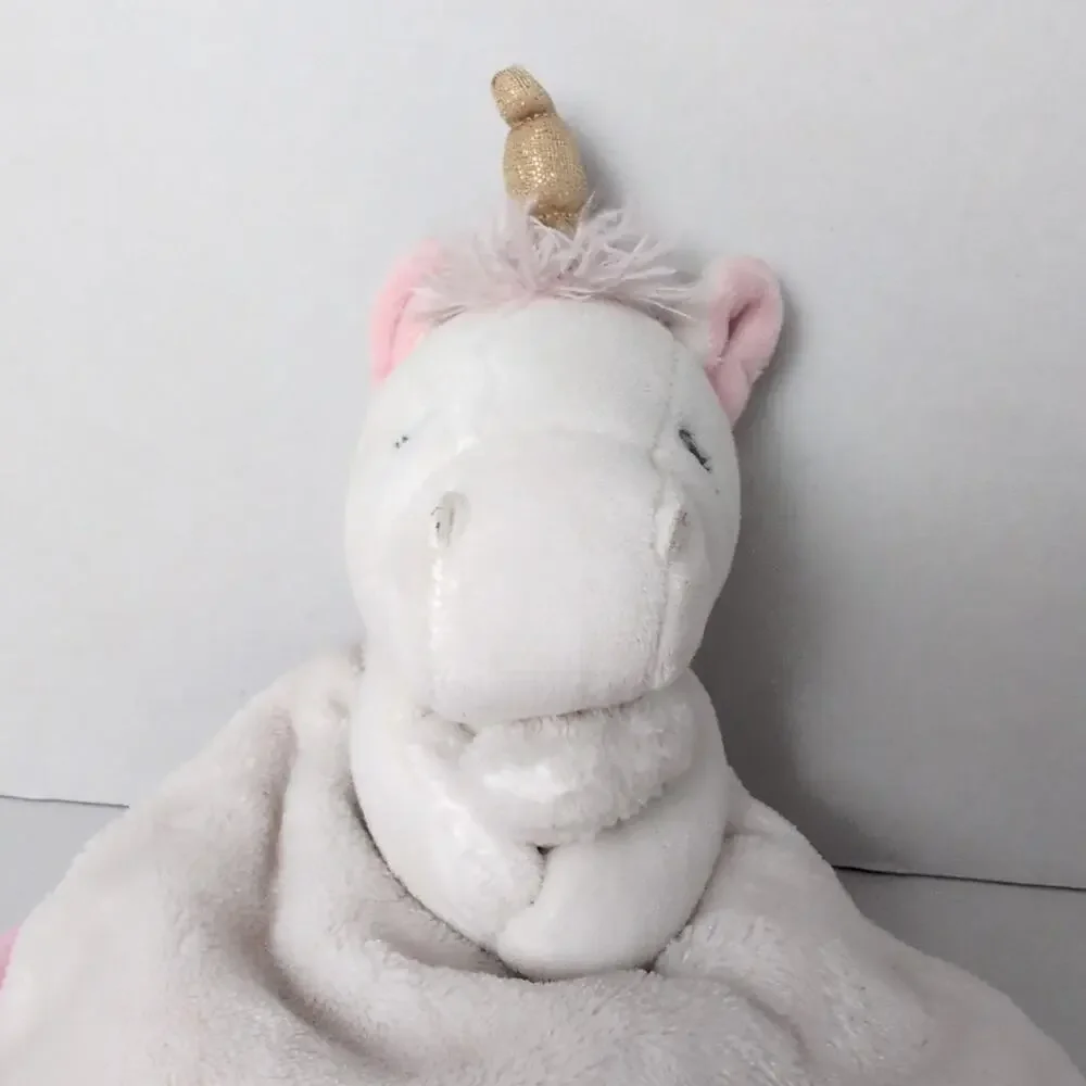 Carter's Unicorn Lovey Plush Security Blanket Stuffed‎ Animal Baby Pink White